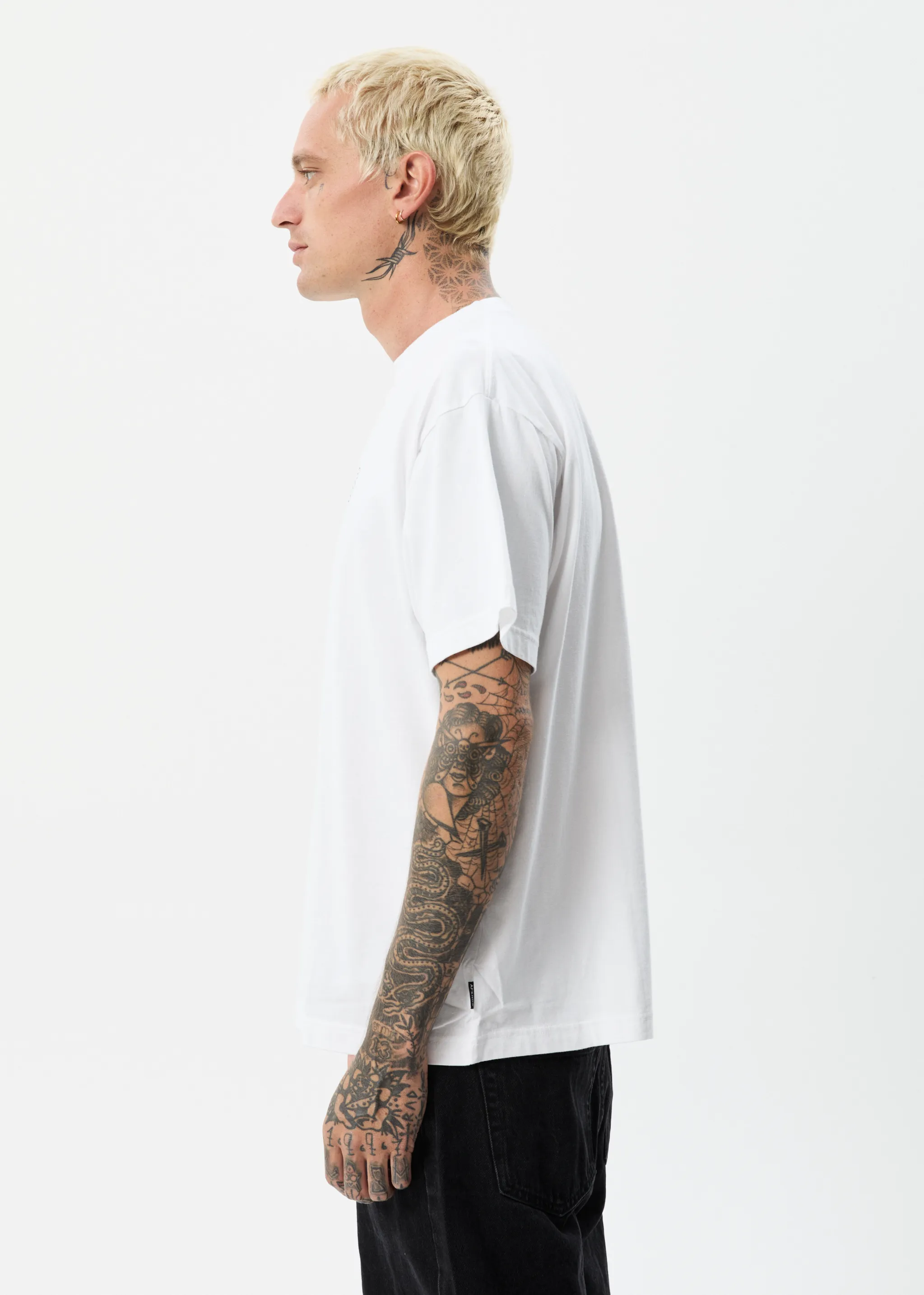 AFENDS Mens Outline - Boxy T-Shirt - White sold by Afends product image thumbnail 4