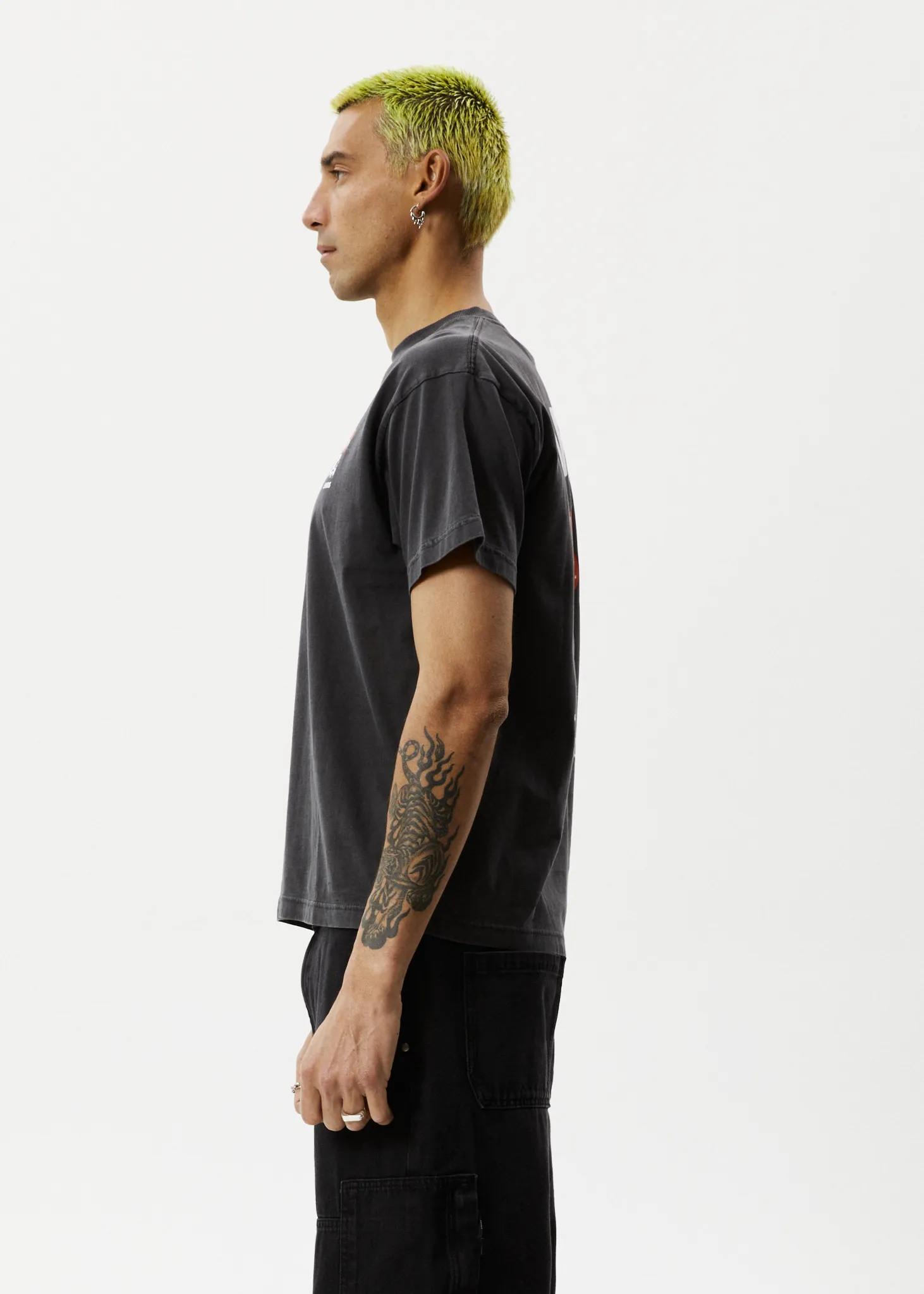 AFENDS Mens Caught In The Wild - Boxy Fit Tee - Stone Black sold by Afends product image thumbnail 5