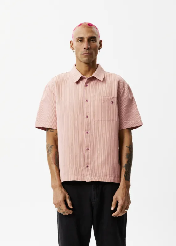 AFENDS Unisex Night Shade - Short Sleeve Shirt - Mustard Stripe sold by Afends