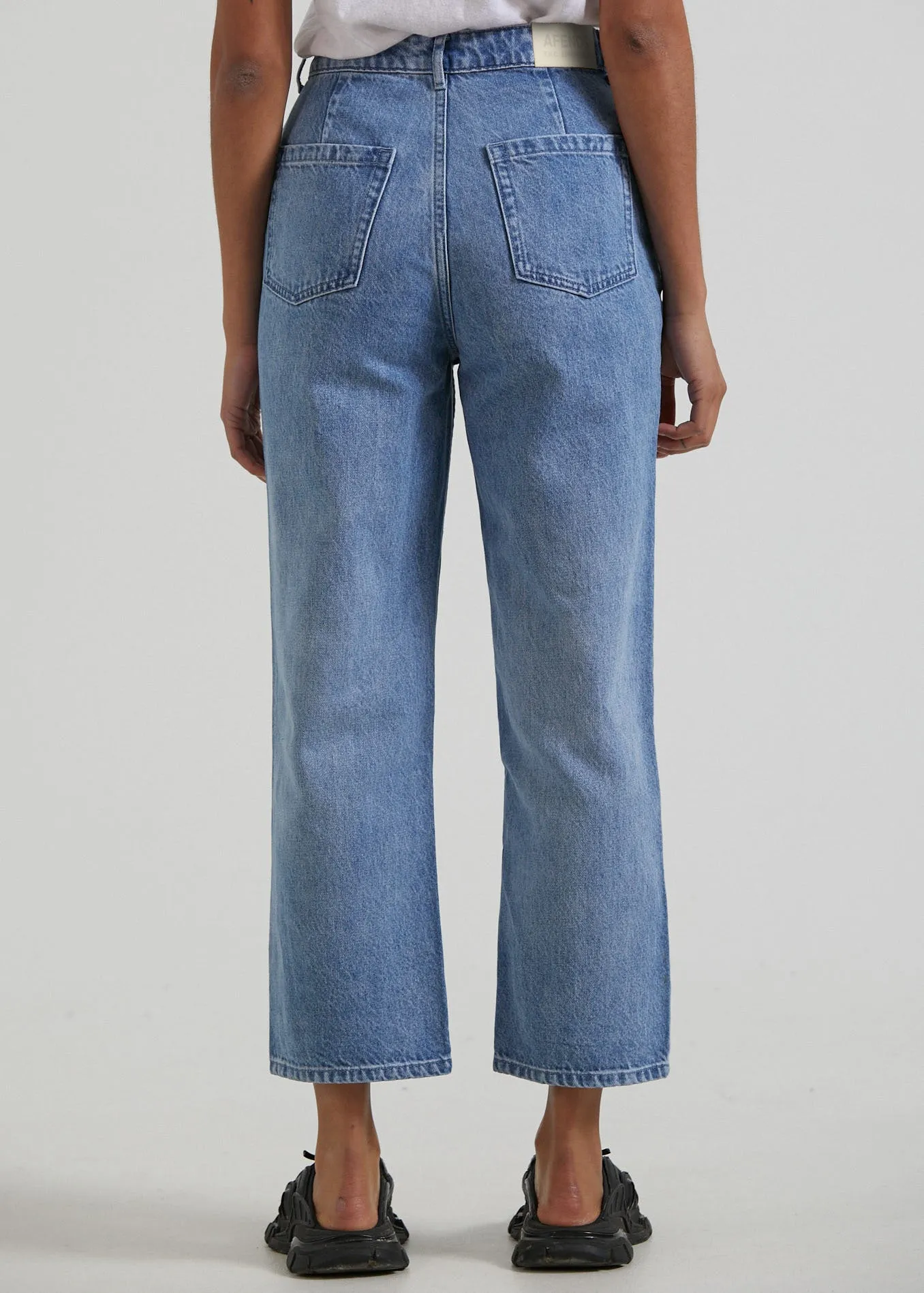 AFENDS Womens Shelby - Denim Wide Leg Jeans - Worn Blue sold by Afends product image thumbnail 4