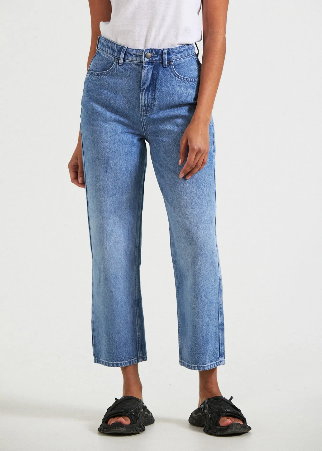 AFENDS Womens Shelby - Denim Wide Leg Jeans - Worn Blue sold by Afends product image thumbnail 2
