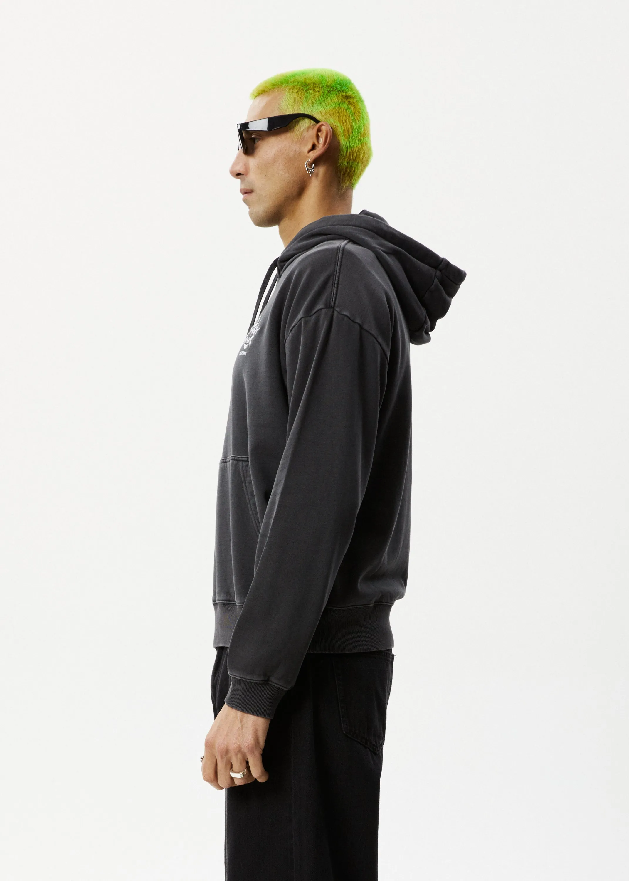 AFENDS Mens Graveyard - Pull On Hood - Charcoal sold by Afends product image thumbnail 4