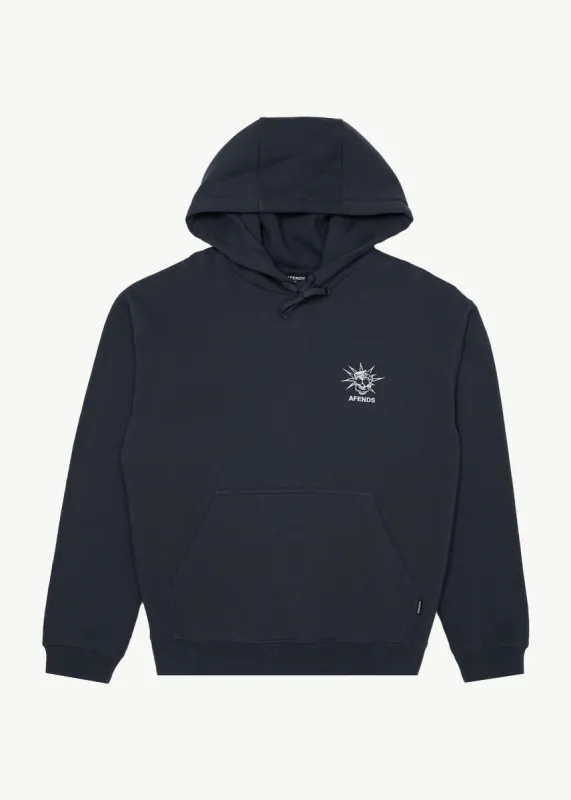 AFENDS Mens Graveyard - Pull On Hood - Charcoal sold by Afends