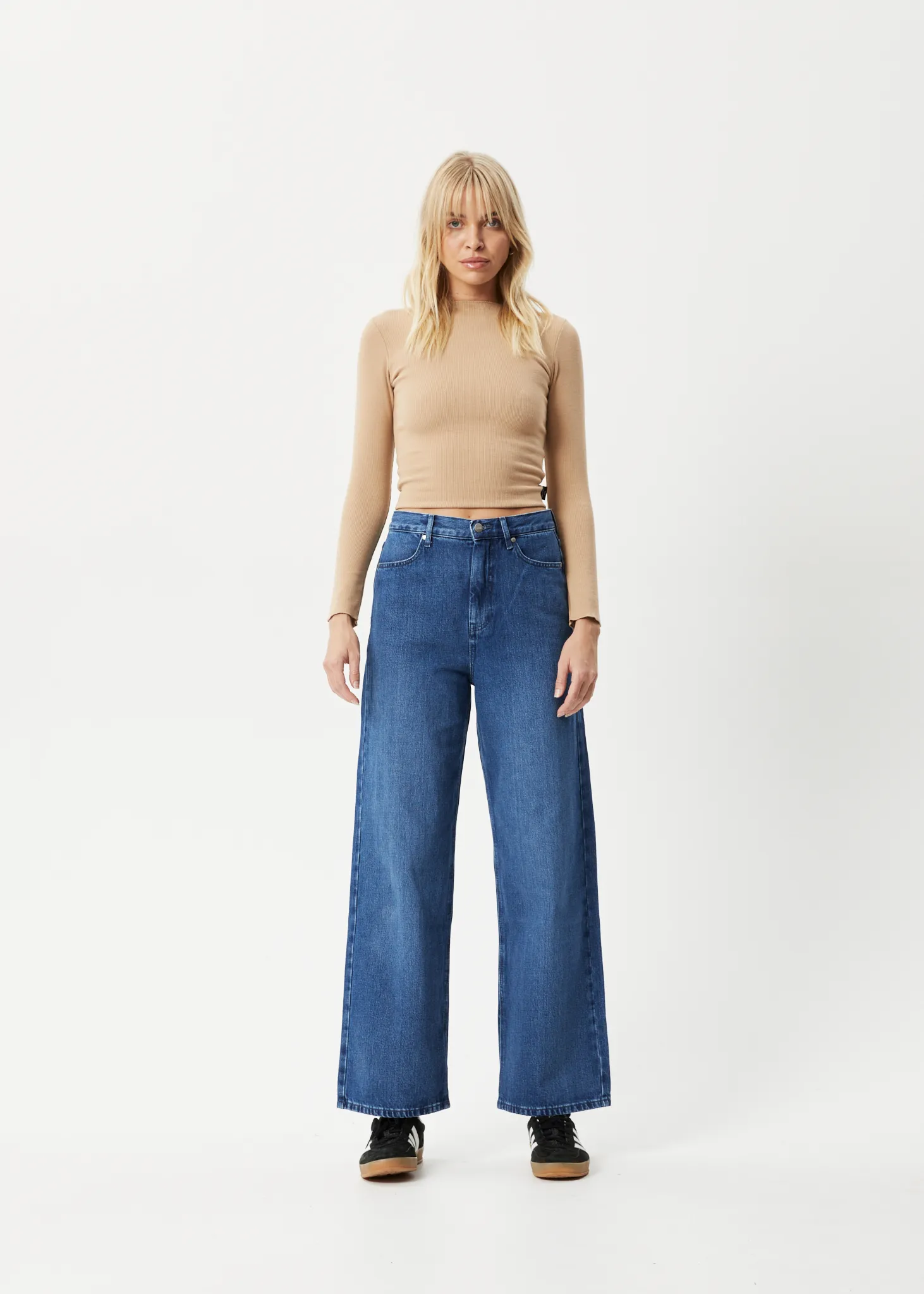 AFENDS Womens Peony - Ribbed Long Sleeve Top - Tan sold by Afends product image thumbnail 3