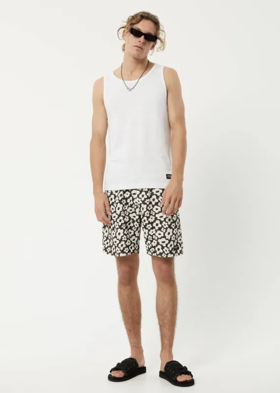 AFENDS Mens Baywatch Alohaz - Elastic Waist Shorts - Coffee sold by Afends