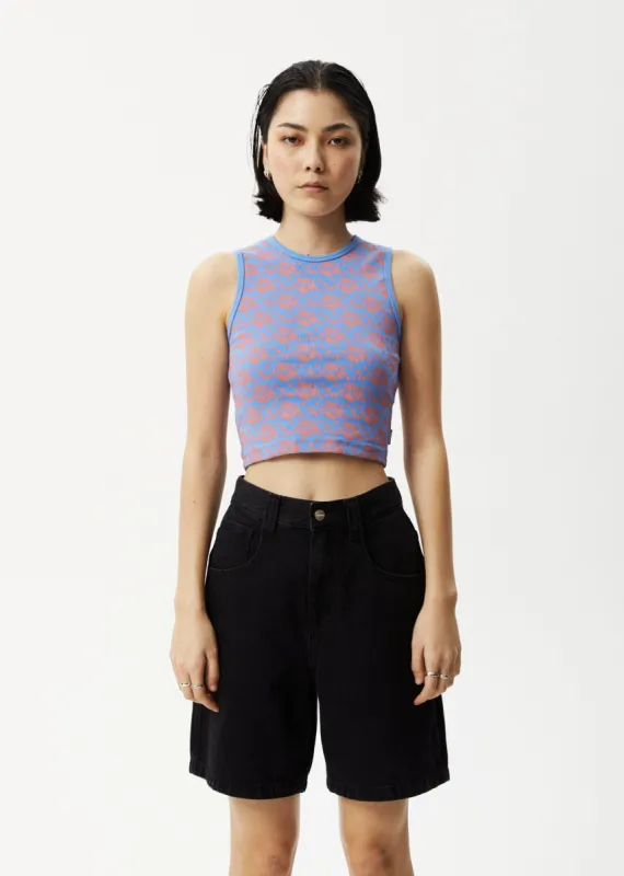 AFENDS Womens Jeet Dalston - Ribbed Singlet - Arctic sold by Afends