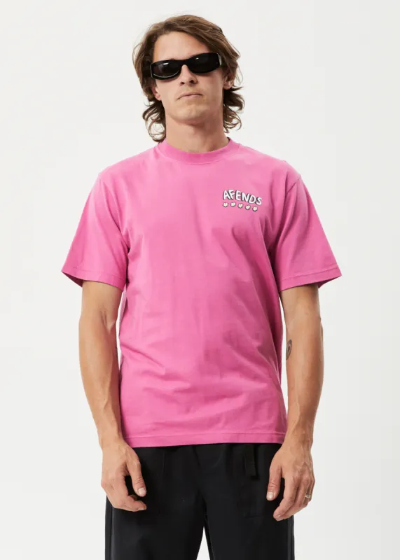 AFENDS Mens Flowers - Oversized T-Shirt - Bubblegum sold by Afends
