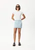 AFENDS Womens Billie - Rib Floral Mini Skirt - Smoke Blue sold by Afends