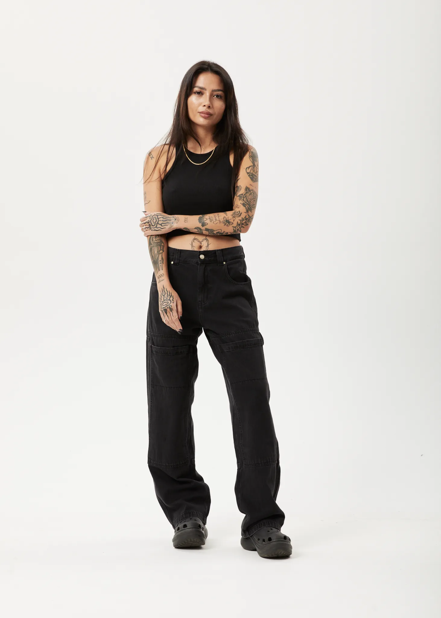 AFENDS Womens Moss - Organic Denim Carpenter Jeans - Washed Black sold by Afends product image thumbnail 2