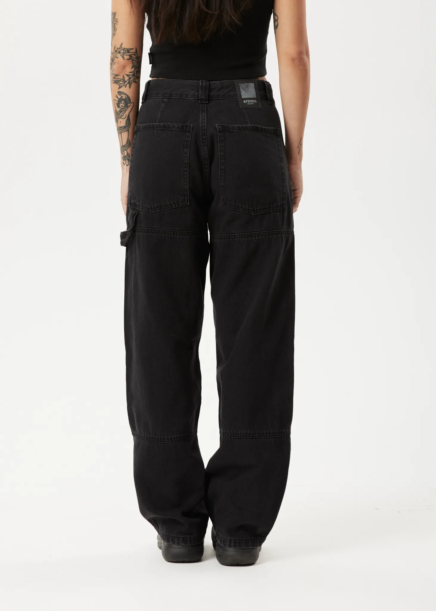 AFENDS Womens Moss - Organic Denim Carpenter Jeans - Washed Black sold by Afends product image thumbnail 4