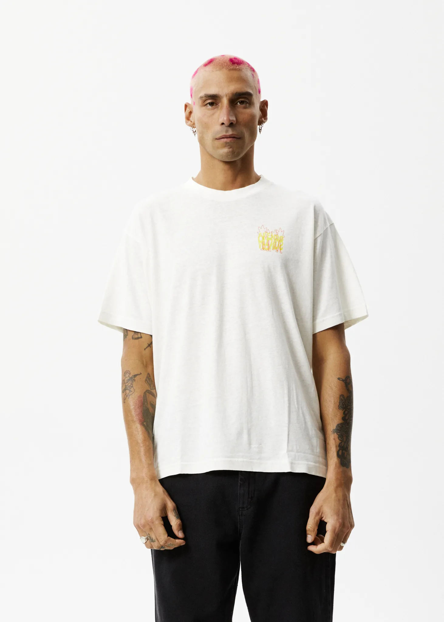 AFENDS Mens Vibrations - Boxy Graphic T-Shirt - Off White sold by Afends product image thumbnail 4