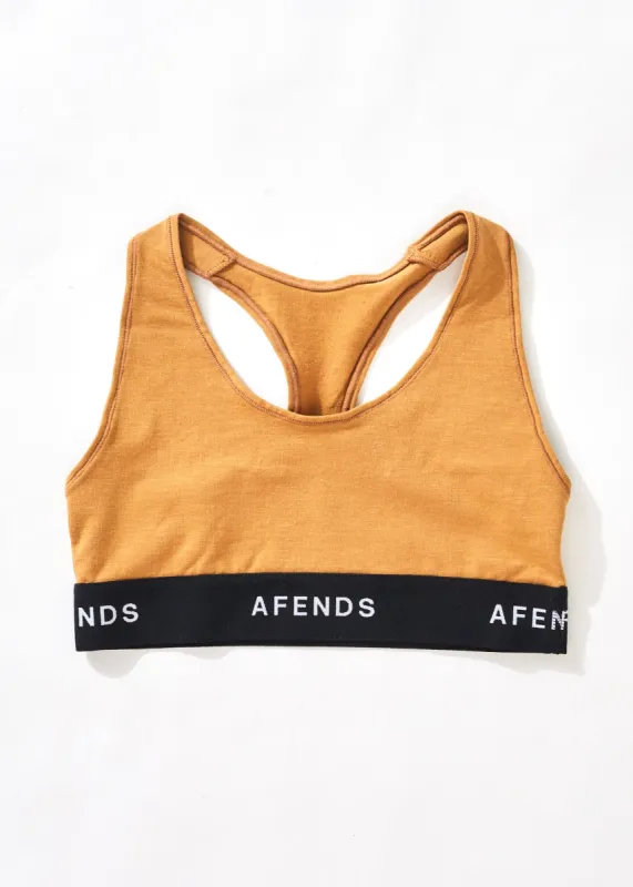 AFENDS Womens Molly - Sports Crop - Chestnut sold by Afends