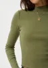 AFENDS Womens Iconic - Long Sleeve Rib Top - Military sold by Afends