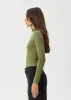 AFENDS Womens Iconic - Long Sleeve Rib Top - Military sold by Afends