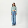 AFENDS Womens Adi - Ribbed Long Sleeve Top - Blue Stripe sold by Afends