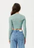 AFENDS Womens Adi - Ribbed Long Sleeve Top - Blue Stripe sold by Afends
