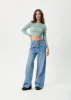AFENDS Womens Adi - Ribbed Long Sleeve Top - Blue Stripe sold by Afends