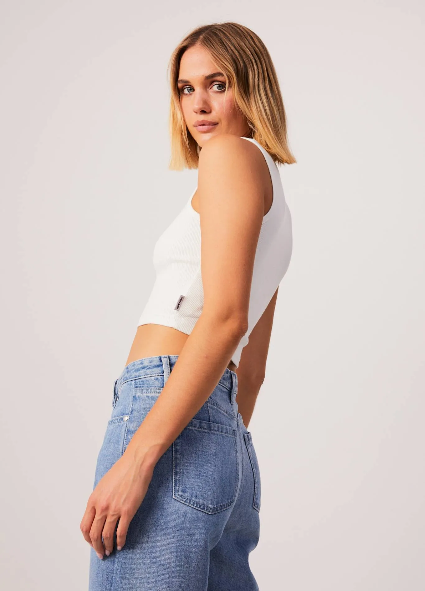 AFENDS Womens Dalston - Ribbed Tank - Off White sold by Afends product image thumbnail 4