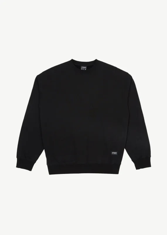 AFENDS Mens Indica - Hemp Crew Neck Jumper - Black sold by Afends