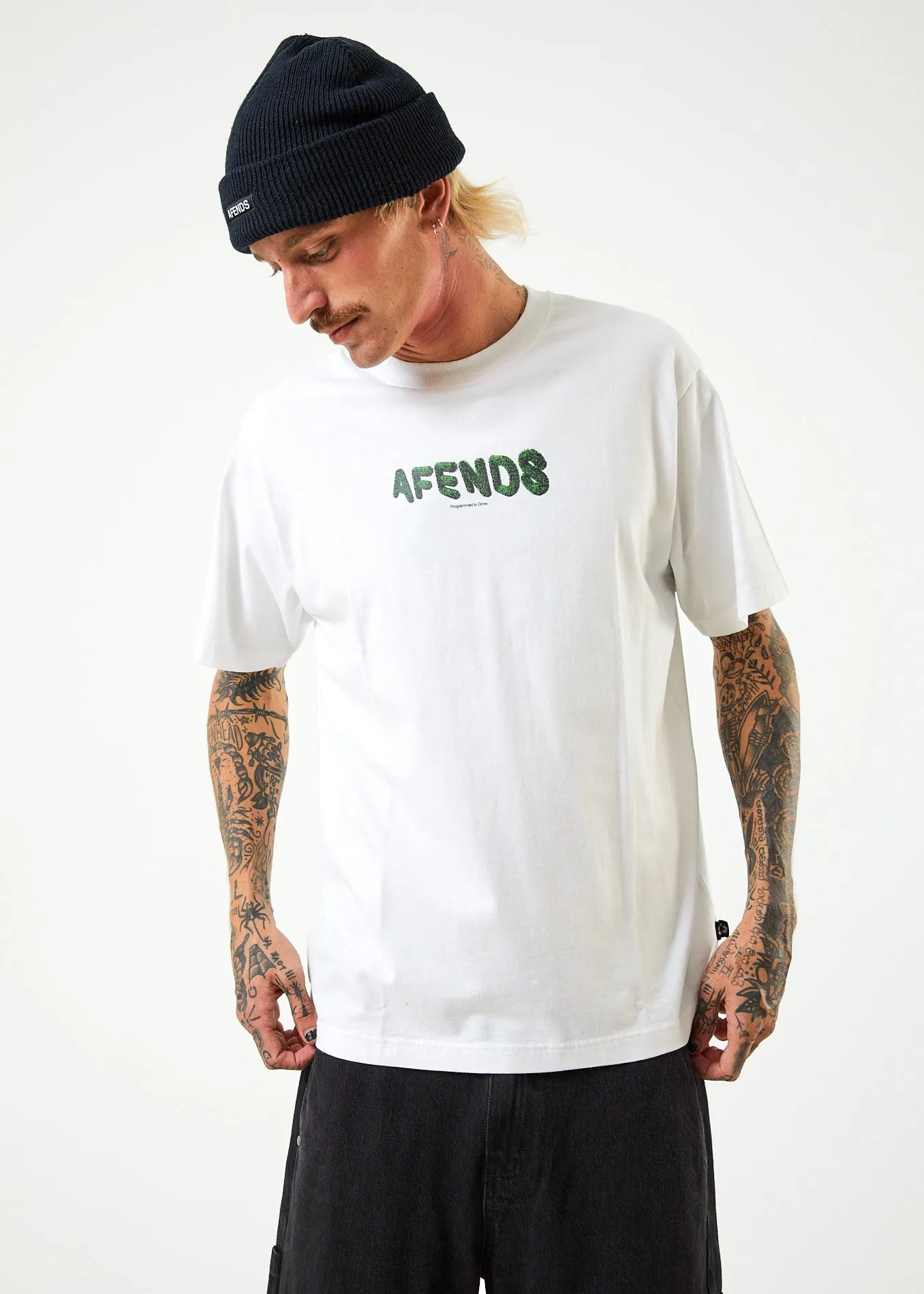 AFENDS Mens Programmed - Retro T-Shirt - White sold by Afends