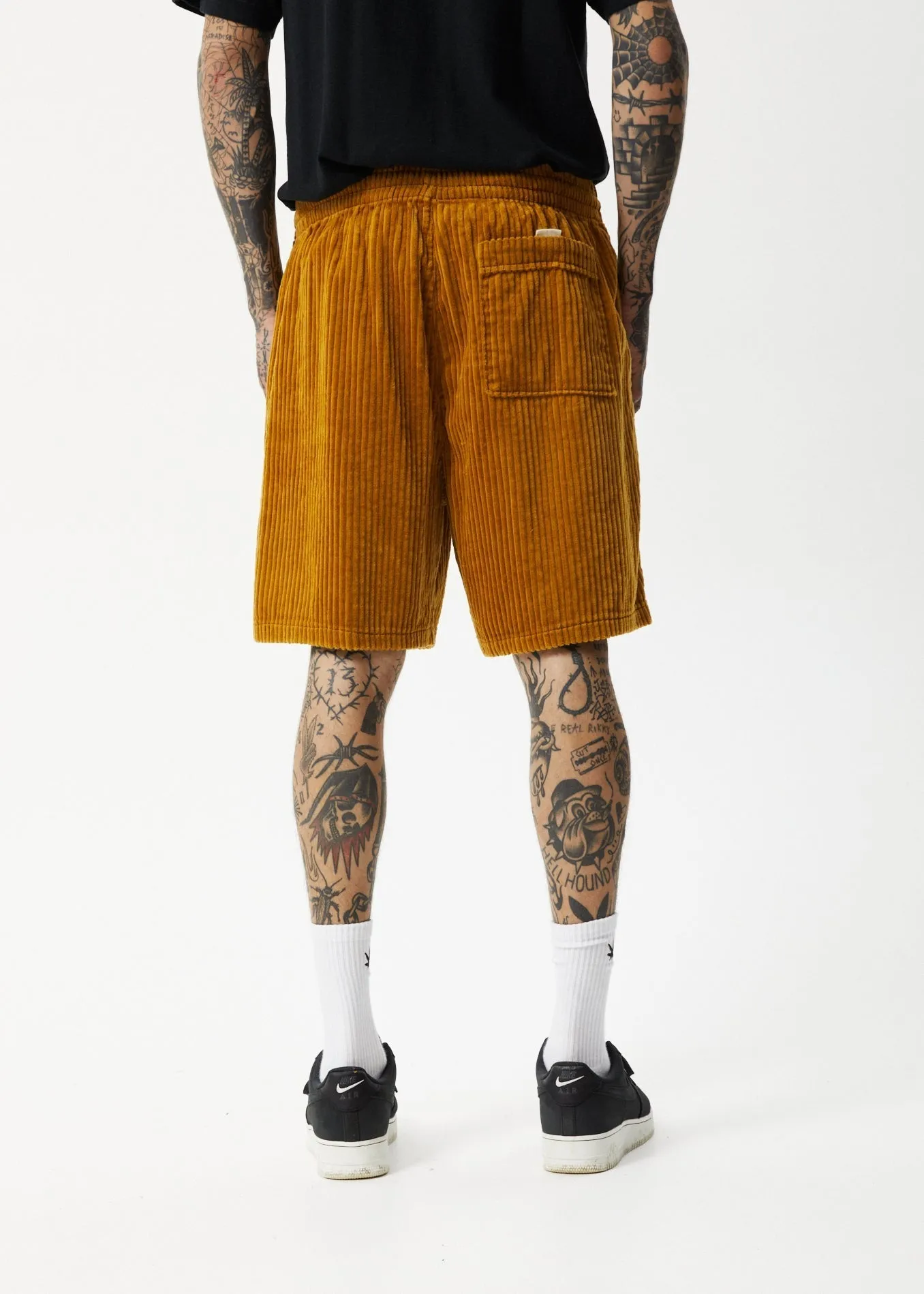 AFENDS Mens Waterfall Ninety Eights - Corduroy Elastic Waist Shorts - Mustard sold by Afends product image thumbnail 4