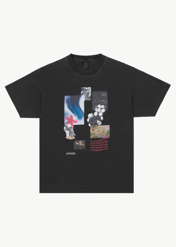 AFENDS Mens Under Pressure - Graphic Boxy Tee - Stone Black sold by Afends