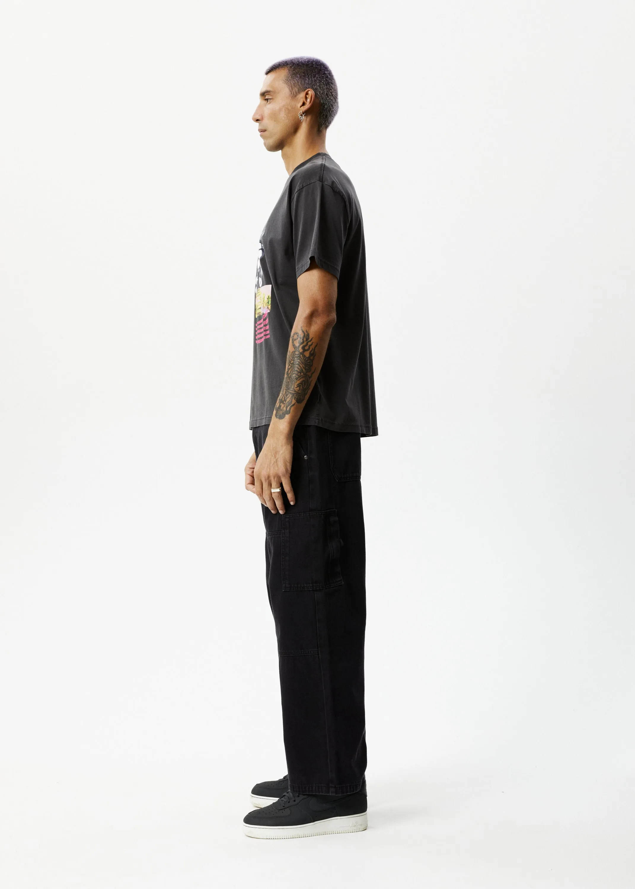 AFENDS Mens Under Pressure - Graphic Boxy Tee - Stone Black sold by Afends product image thumbnail 5