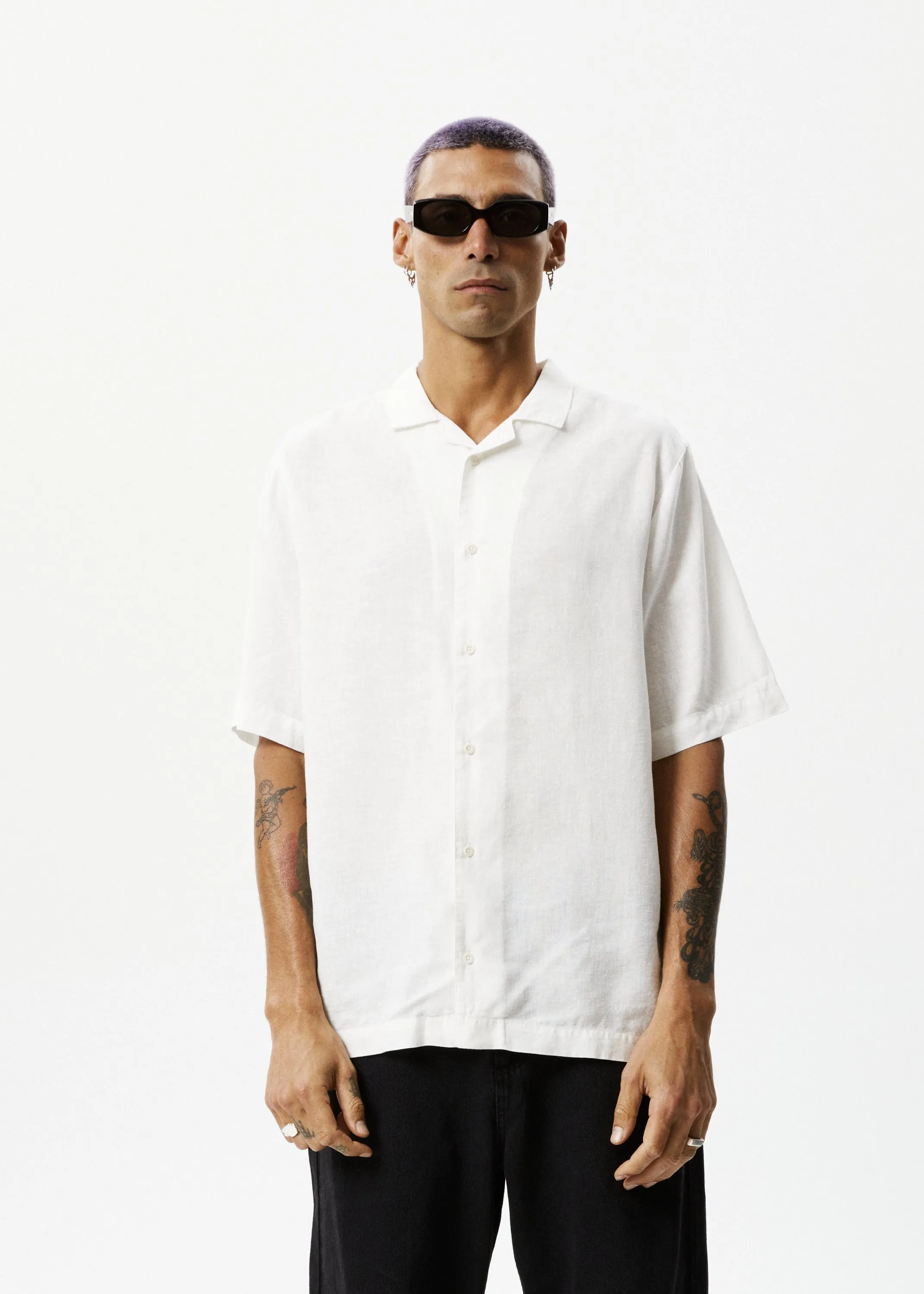 AFENDS Mens Daily - Cuban Short Sleeve Shirt - White sold by Afends product image thumbnail 2