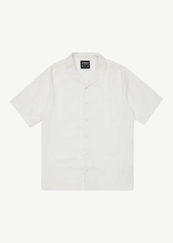 AFENDS Mens Daily - Cuban Short Sleeve Shirt - White made by Afends