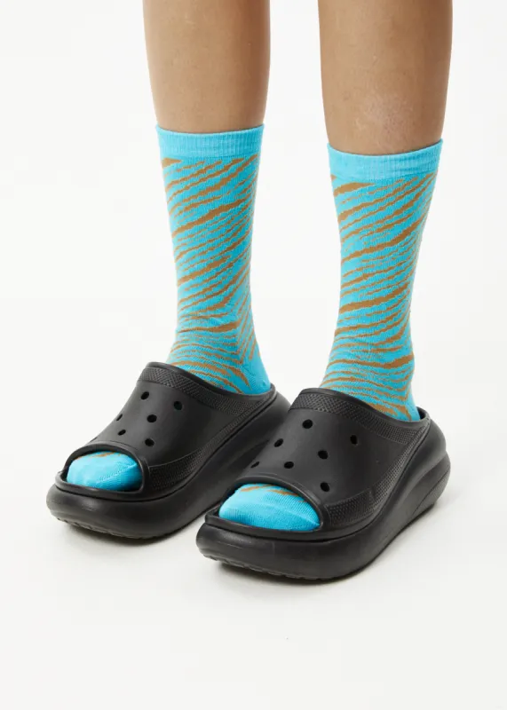 AFENDS Unisex Adi - Crew Socks - Blue Stripe sold by Afends