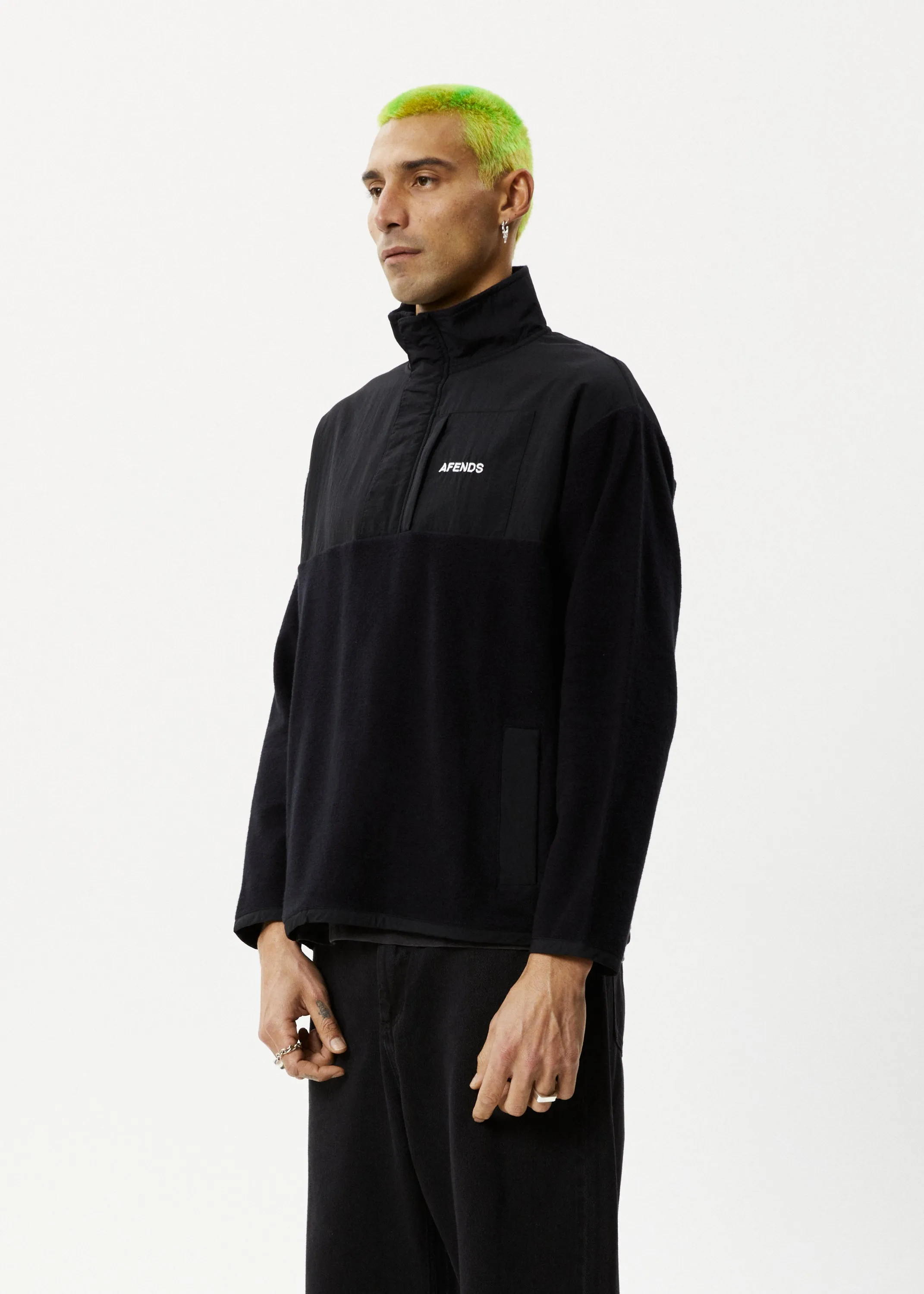 AFENDS Mens Message - Fleece Pullover - Black sold by Afends product image thumbnail 4
