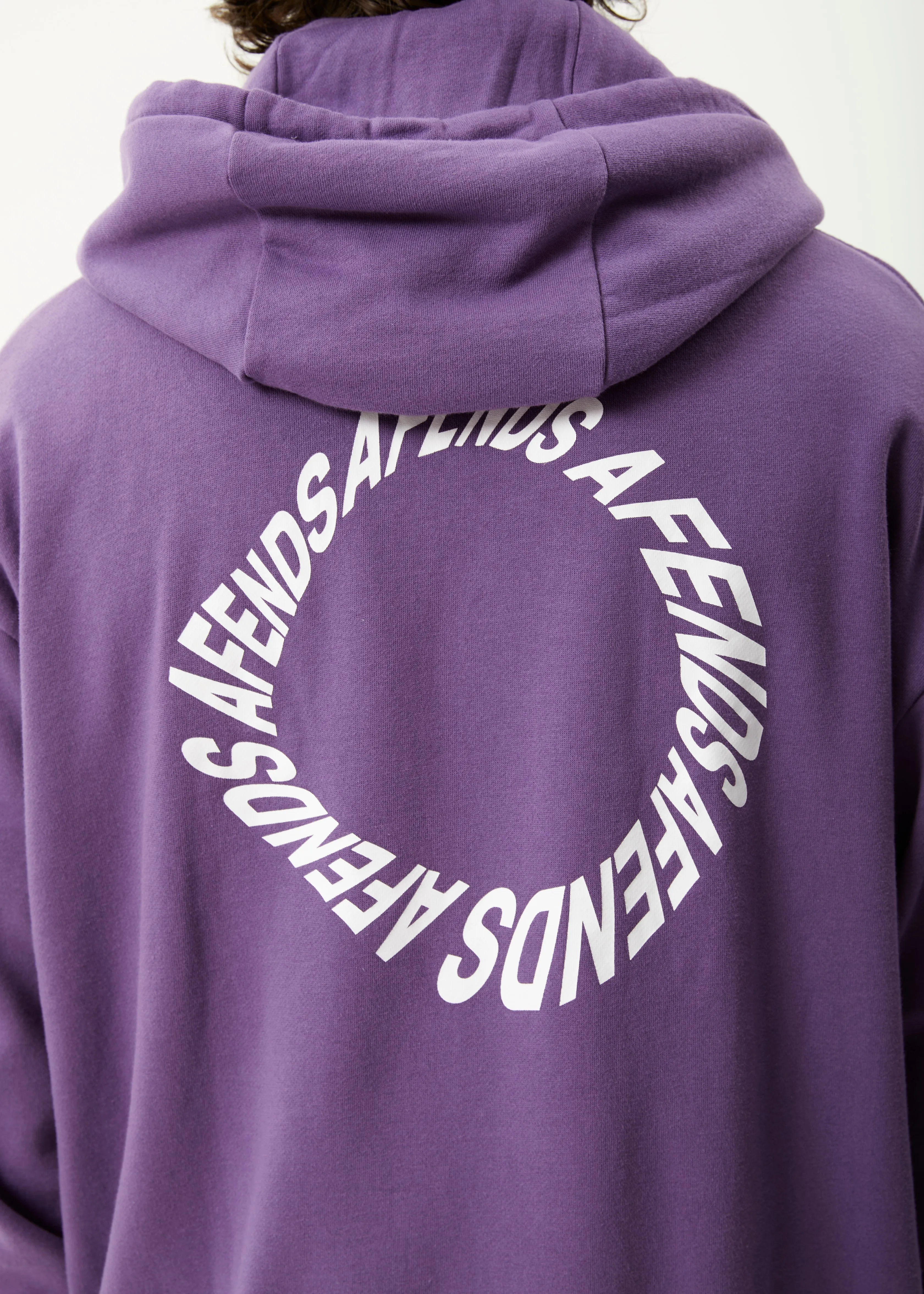 AFENDS Mens Vinyl - Logo Hoodie - Faded Purple sold by Afends product image thumbnail 4