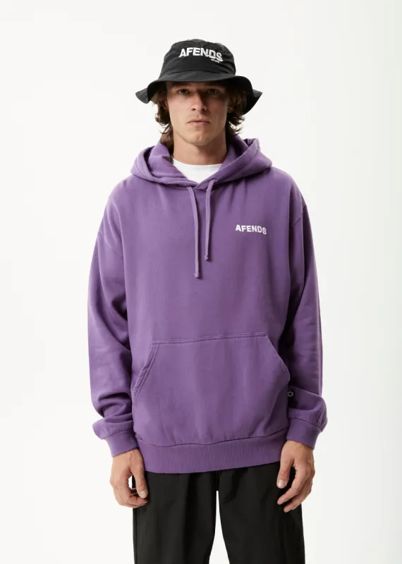 AFENDS Mens Vinyl - Logo Hoodie - Faded Purple sold by Afends