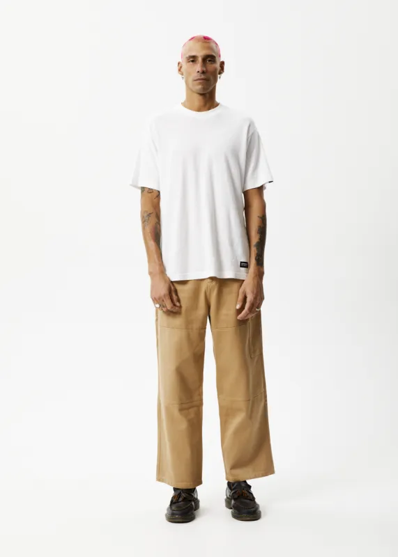 AFENDS Mens Sleepy Hollow Richmond - Twill Baggy Workwear Pant - Tan sold by Afends