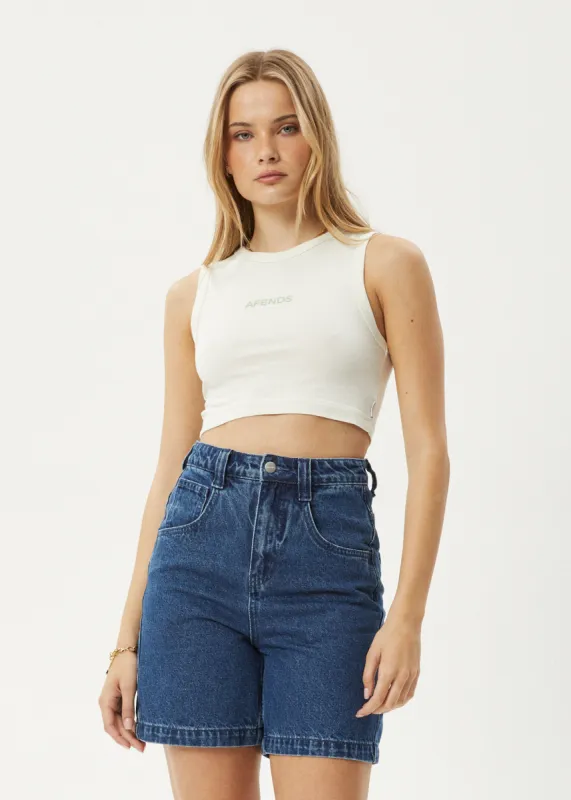 AFENDS Womens Orchid - Cropped Singlet - Off White sold by Afends