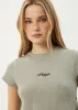 AFENDS Womens Harli - Waffle Cropped Tee - Olive sold by Afends