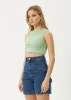 AFENDS Womens Orchid - Cropped Singlet - Pistachio sold by Afends