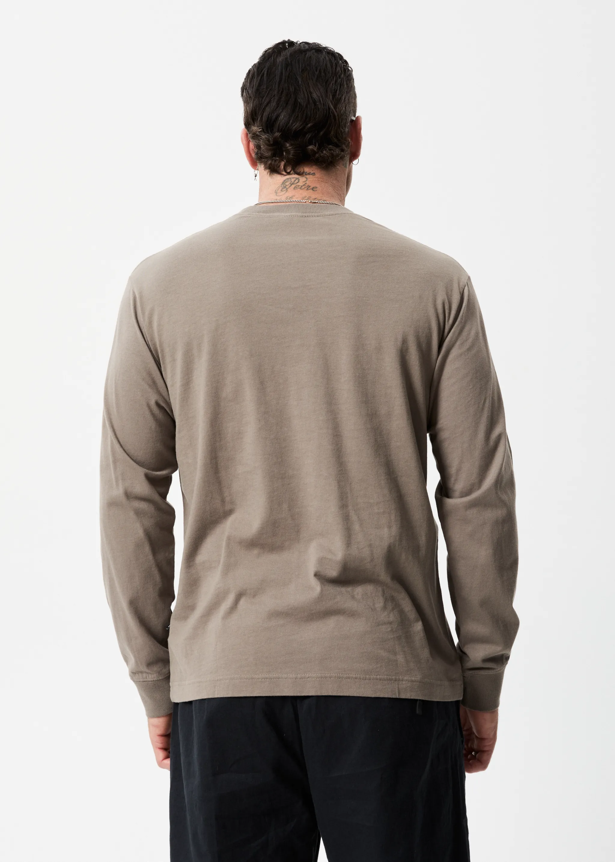 AFENDS Mens Credits - Long Sleeve T-Shirt - Beechwood sold by Afends product image thumbnail 4