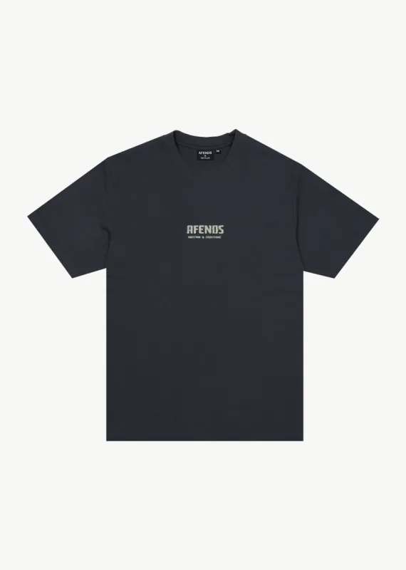 AFENDS Mens Questions - Retro T-Shirt - Charcoal sold by Afends