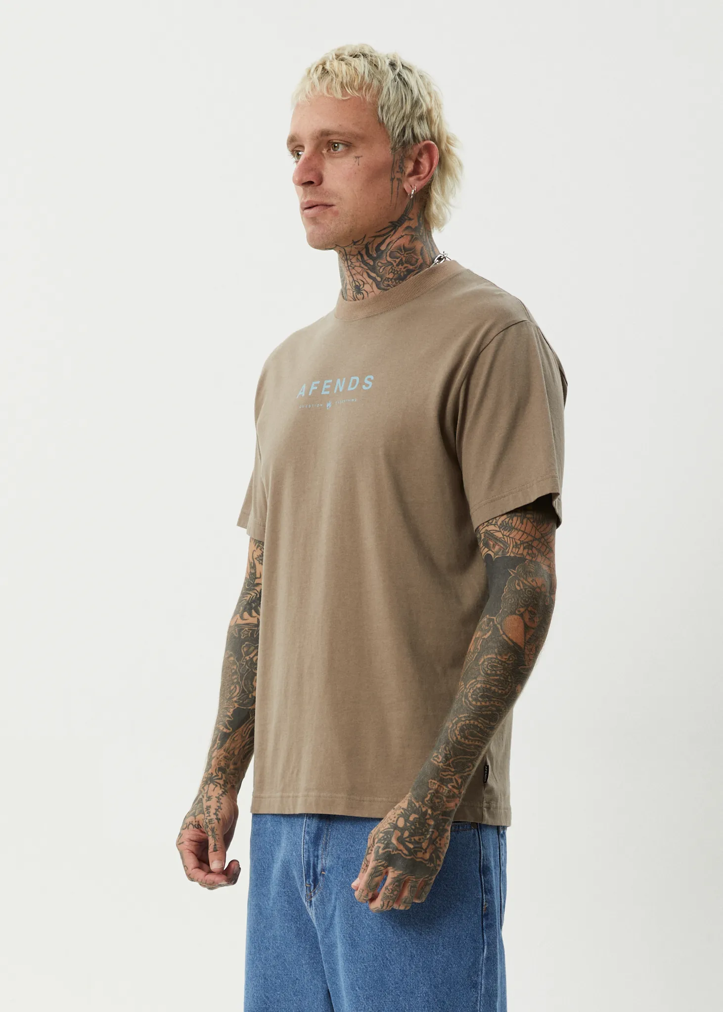 AFENDS Mens Thrown Out - Retro Tee - Fossil sold by Afends product image thumbnail 3