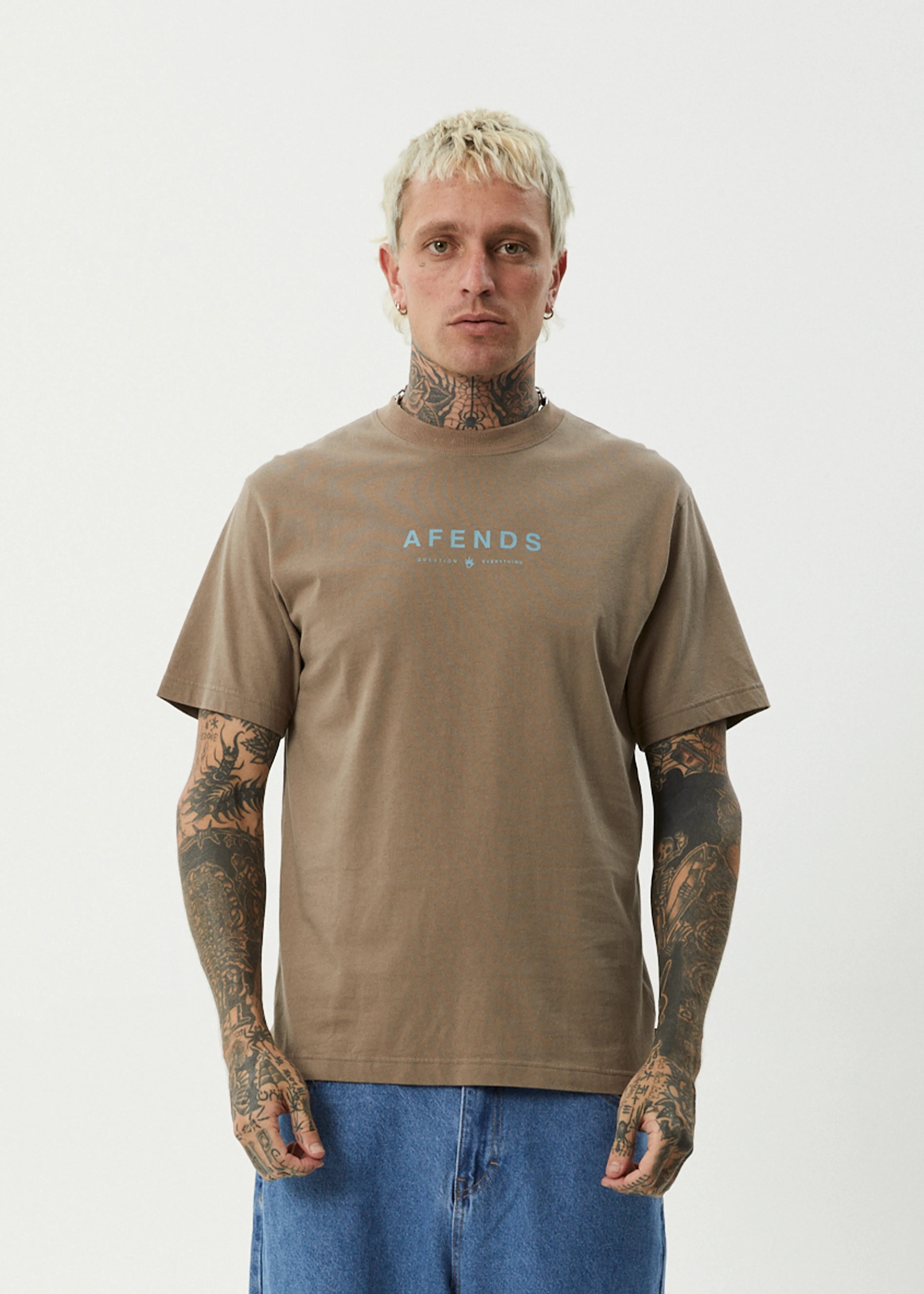 AFENDS Mens Thrown Out - Retro Tee - Fossil sold by Afends product image thumbnail 2