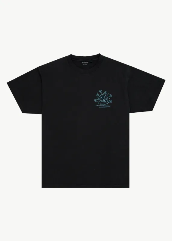 AFENDS Mens Cosmic Con - Heavyweight Boxy Tee - Stone Black sold by Afends