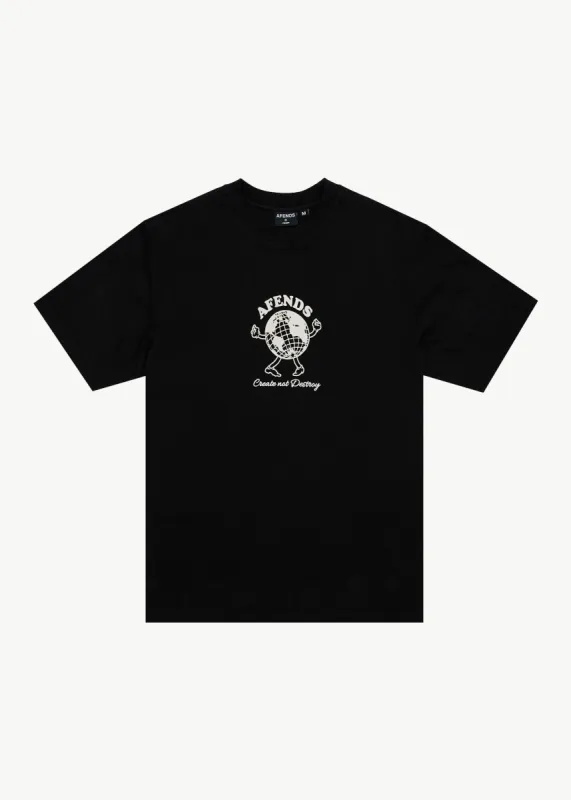 AFENDS Mens Global - Retro Tee - Black sold by Afends