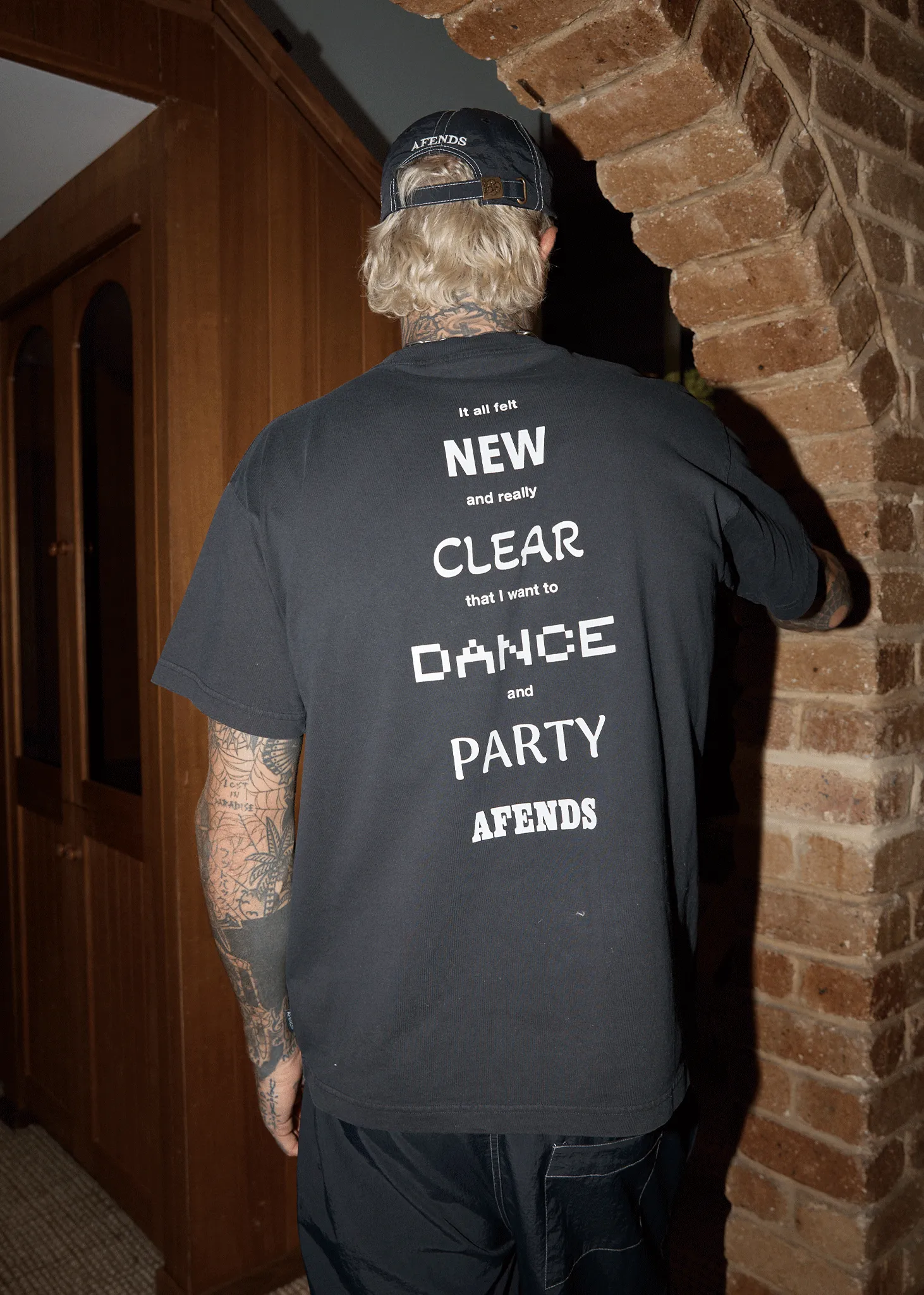 AFENDS Mens New And Clear - Heavyweight Boxy Tee - Stone Black sold by Afends product image thumbnail 2