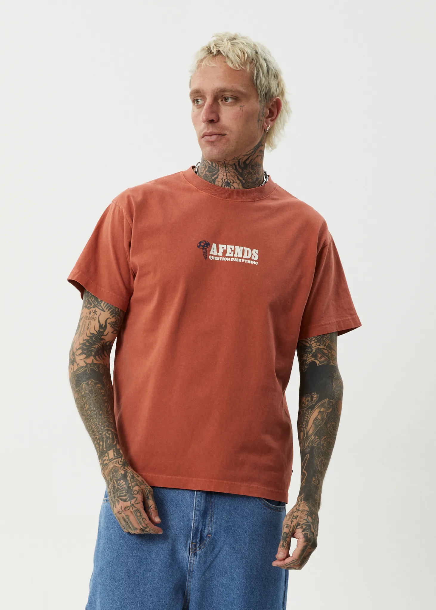 AFENDS Mens Nuts N Bolts - Heavyweight Boxy Tee - Terra sold by Afends product image thumbnail 3