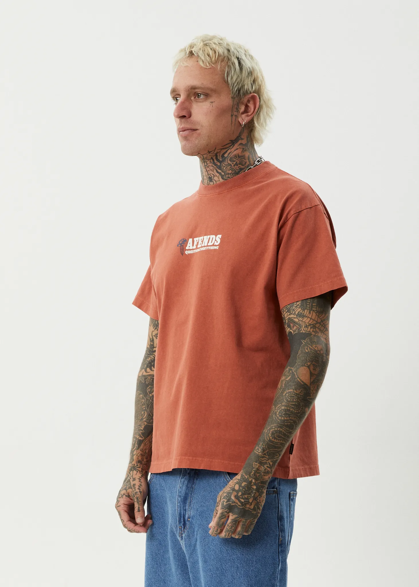 AFENDS Mens Nuts N Bolts - Heavyweight Boxy Tee - Terra sold by Afends product image thumbnail 4