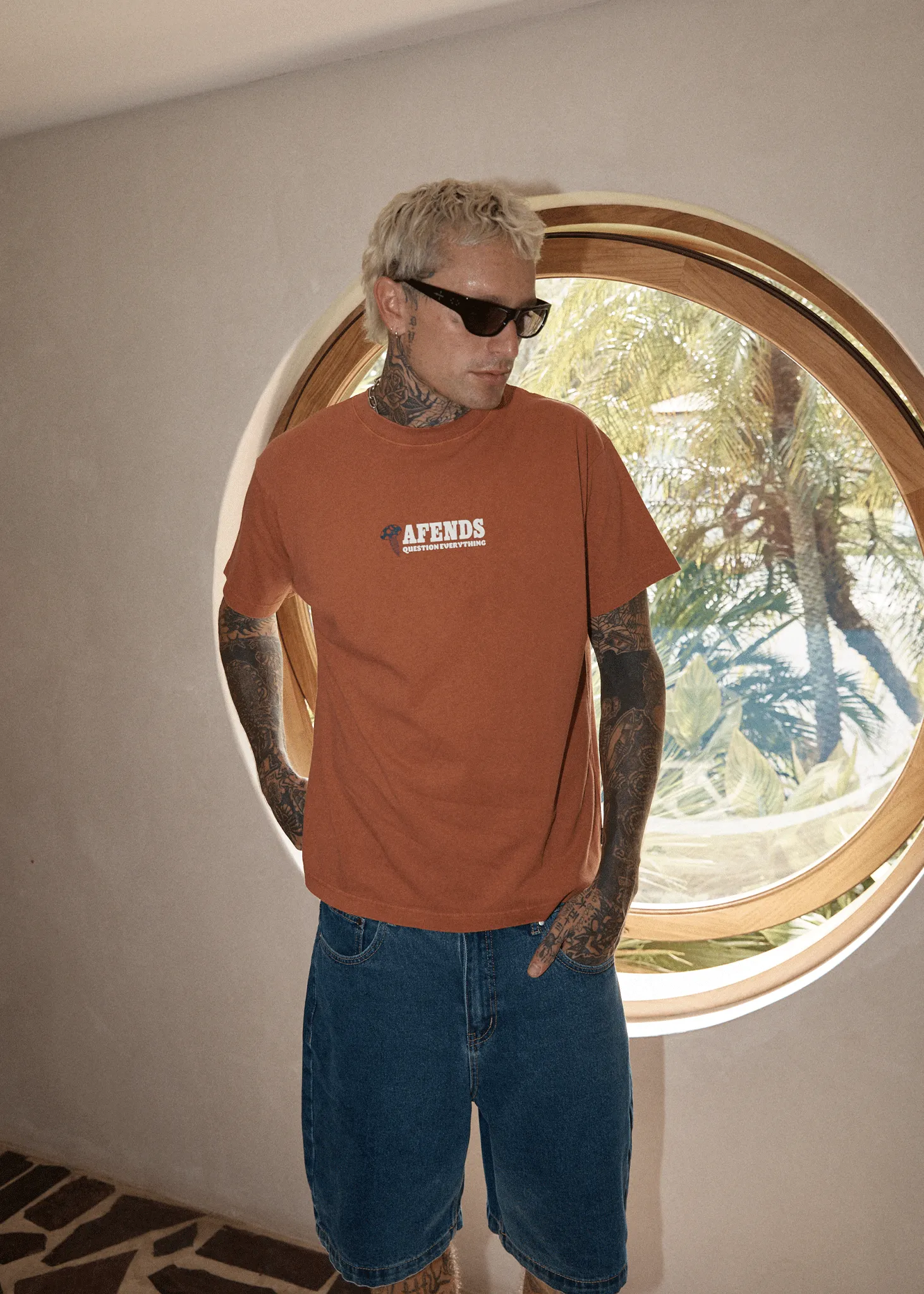AFENDS Mens Nuts N Bolts - Heavyweight Boxy Tee - Terra sold by Afends product image thumbnail 2