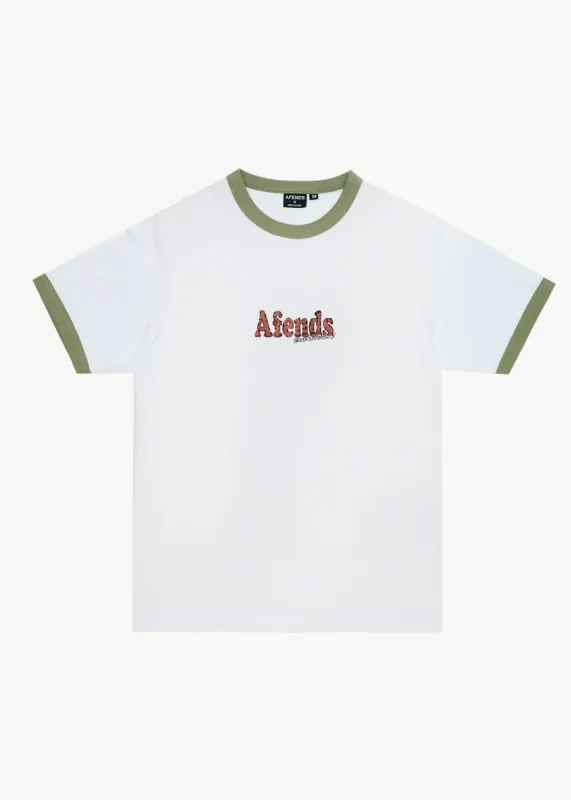 AFENDS Mens Classico - Heavyweight Ringer Tee - White sold by Afends