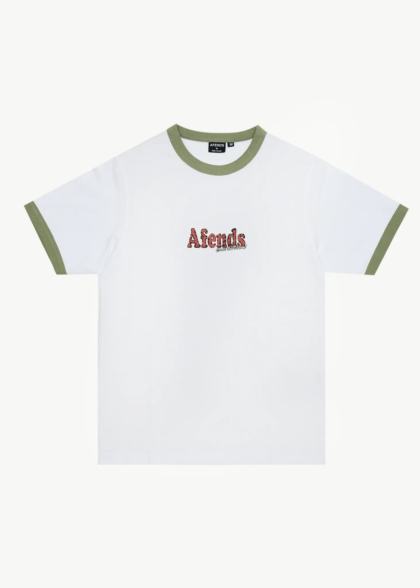 AFENDS Mens Classico - Heavyweight Ringer Tee - White sold by Afends