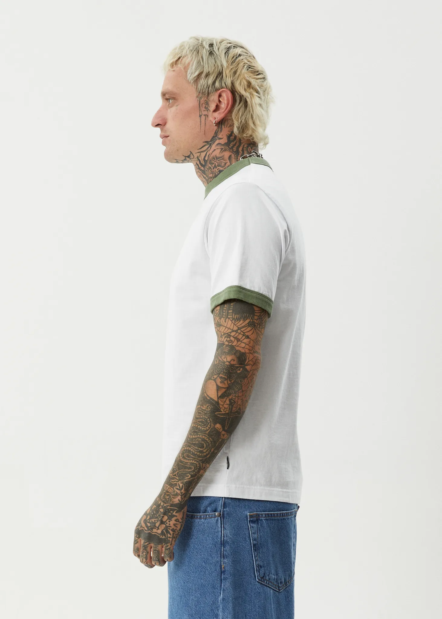 AFENDS Mens Classico - Heavyweight Ringer Tee - White sold by Afends product image thumbnail 5
